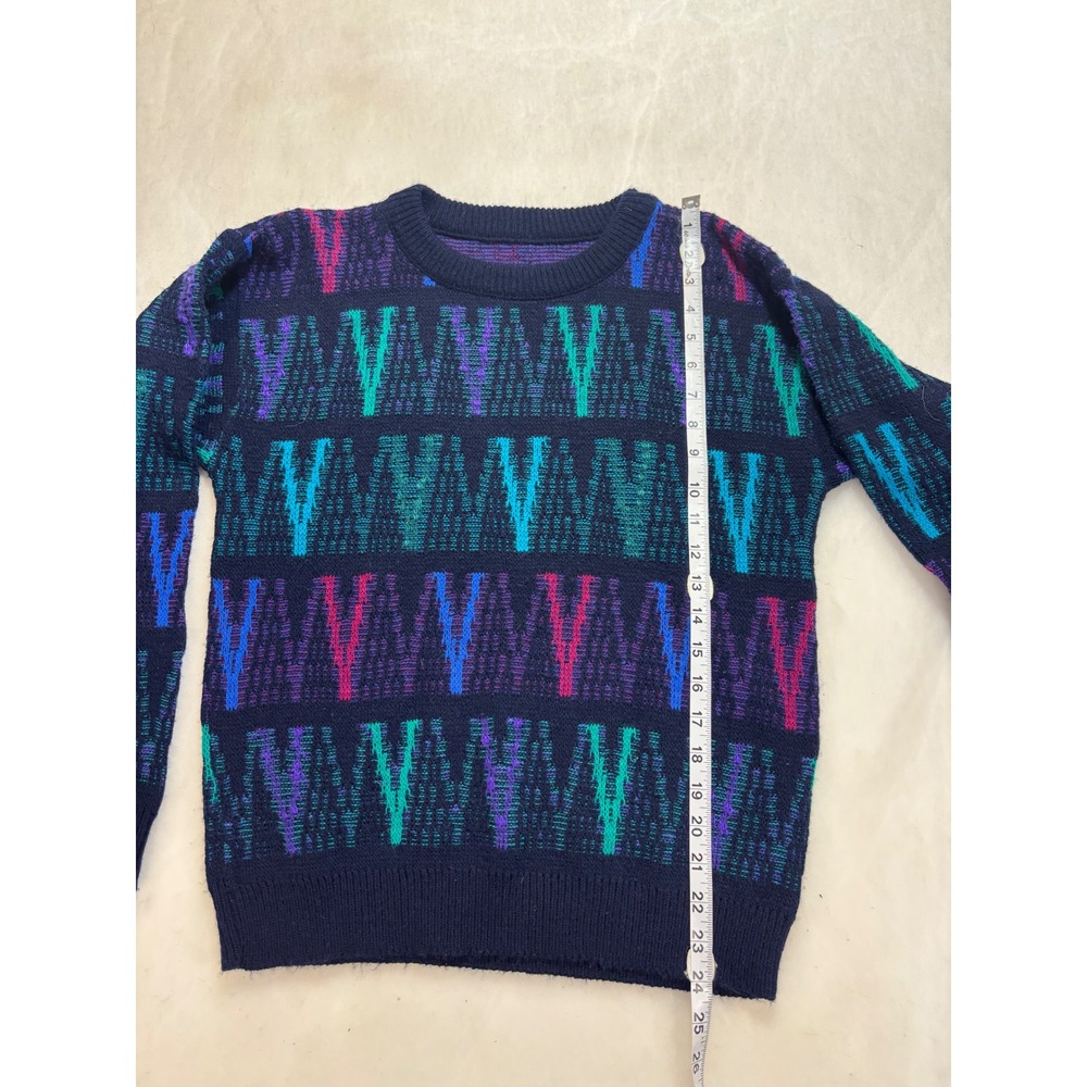 Vintage Abstract Pattern‎ Knit Sweater Pullover Top Colorful - Picture 3 of 6